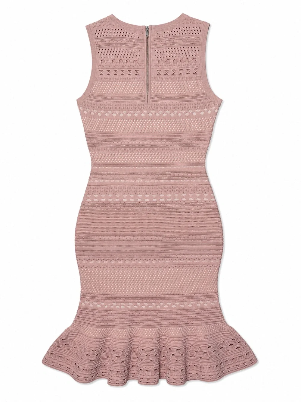 Milly Knit Cutout Mermaid Dress In Ballet Pink Size Medium - Picture 3 of 5